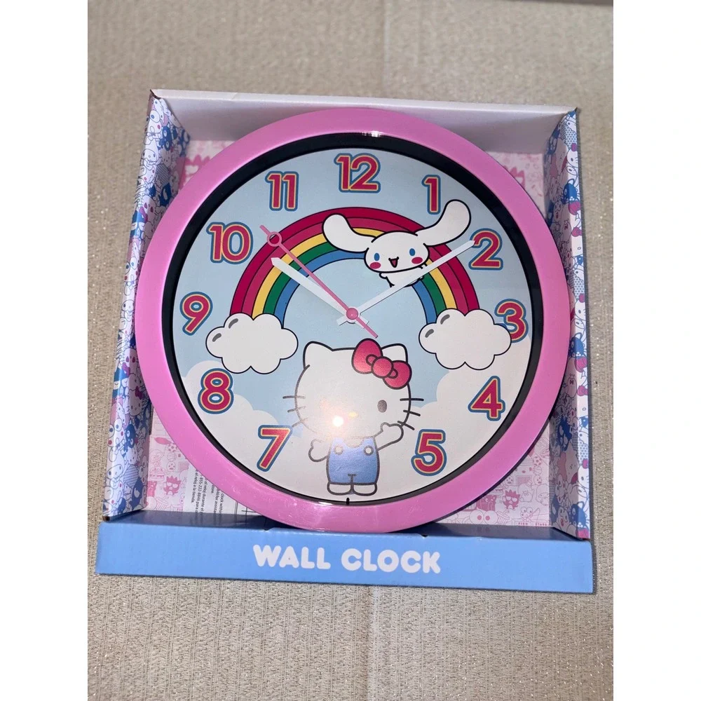 Sanrio‎ Hello Kitty Cinnamoroll Wall Clock Pink Blue New Rainbow HKF3064 10in